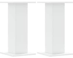vidaXL - Speakerstandaards - 2 - st - 30x30x60 - cm - bewerkt - hout - wit