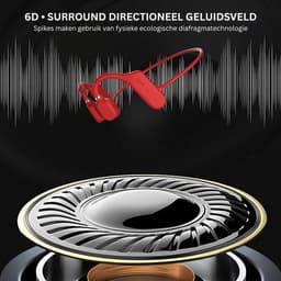 White-Label® Bone Conduction Headphone - Koptelefoon voor Activiteiten - Draadloos - Bleutooth - Rood — thumbnail 4