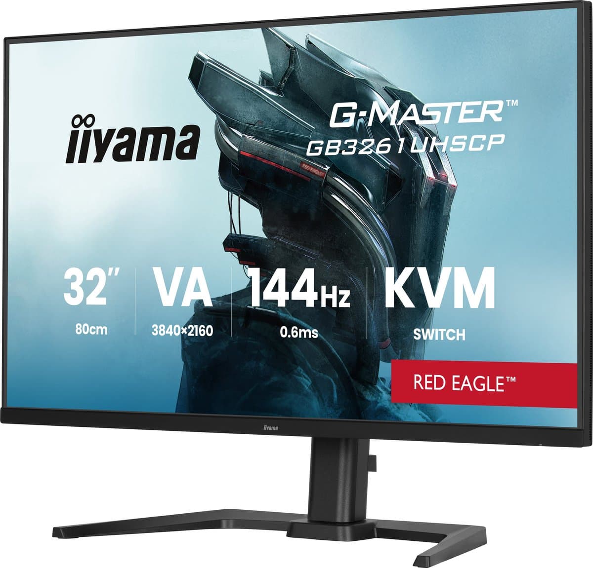 iiyama G-Master GB3261UHSCP-B1 Red Eagle - 32 inch - 4K - VA - 144 Hz - Verstelbaar - HDMI 2.1 - HDR 10 — afbeelding 1