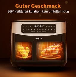 Dual Zone Heteluchtfriteuse 2800W met Kijkvenster en 12-in-1 Kookprogramma's — thumbnail 6