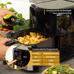 Airfryer 5L met Digitale Timer en 8 Programma's | Roestvrijstalen Mand | Gezond Frituren tot 200°C — thumbnail 2