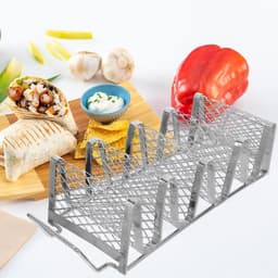 Taco-houder: Mexicaans burrito-rek van roestvrij staal - Keukengerei-houder Taco-standaard voor feestjes Grillen Oven Airfryer - Kruidendispenserrek — thumbnail 2