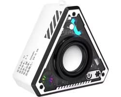 TriBeam RGB Bluetooth Speaker – 360° Surround Sound – Futuristisch Driehoek Design – 5W Speaker – TWS Pairing – Draagbaar – Wit