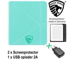 Origami Sleepcover Geschikt voor Kobo Libra 2 Hoes Mint Groen + Screenprotector + Oplader * - ereader hoesje - cover