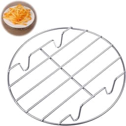 Rond stoombootrek, 7 inch roestvrij staal stomende rek stoomboot plaat voor snelkookpan air fryer pot koken koeling stomen bakken roosteren — thumbnail 1