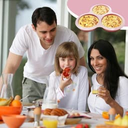 Set van 3 stuks - Airfryer-eivorm - Antiaanbak siliconen mini-cakevorm - Ronde muffinvorm van 10 cm - Herbruikbare cakevorm - Gemakkelijk schoon te maken pan - Perfect voor ontbijtsandwiches, eierpannenkoeken en crêpes — thumbnail 4