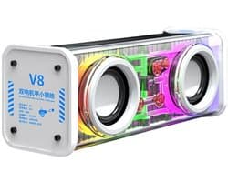 Fivesquare MechaDual RGB Speaker – Transparante Bluetooth Speaker met Dual 3W Stereo, Bass Boost & RGB Licht