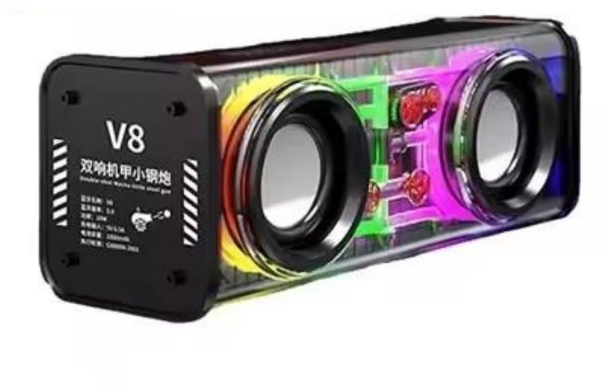 Fivesquare MechaDual RGB Speaker – Transparante Bluetooth Speaker met Dual 3W Stereo, Bass Boost & RGB Licht — afbeelding 1