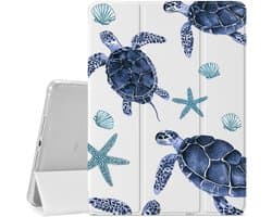 Transparante Beschermhoes Zee Schildpad voor iPad Air 11 inch M3 M2 10.9 inch met Potloodhouder