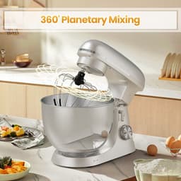 keukenmachine – 2000W Vermogen – 8,5L RVS Kom – Planetair Mengsysteem – Kleur: Crème – Royal Swiss — thumbnail 3