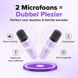 Funlab Karaoke Set met Speaker en 2 Microfoons - Voor Kinderen en Volwassenen - Draagbaar - Karaoke Machine — thumbnail 5