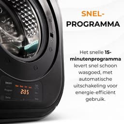 Evolar Mini Wasmachine met Droger - Zwart — thumbnail 5