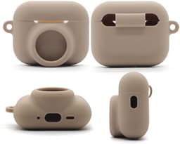 2 in 1 AirPods Pro 3 en Airtag Case - Beschermhoes - AirPods Pro 3 Cover - AirPods Pro 3 AirTag Hoesje - tracker - hoesje geschikt voor Apple Airpods Pro 3 - zwart - met screenprotector — thumbnail 2