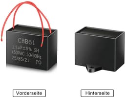 Aanloopcondensator voor AC motor 1,5uF 450V voor ventilatoren (3 stuks) — thumbnail 2