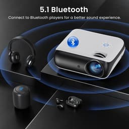Tresaro - Beamer - 1080P Bluetooth Projector - Full HD - Draagbare buitenfilmprojector met ingebouwde luidspreker - HDMI - Voor IOS & Android - USB - AV — thumbnail 4