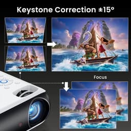 Tresaro - Beamer - 1080P Bluetooth Projector - Full HD - Draagbare buitenfilmprojector met ingebouwde luidspreker - HDMI - Voor IOS & Android - USB - AV — thumbnail 3