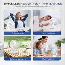 Draagbare Mini Tafelventilator met 4 Snelheden en Oscillatie voor Thuis en Kantoor — thumbnail 5