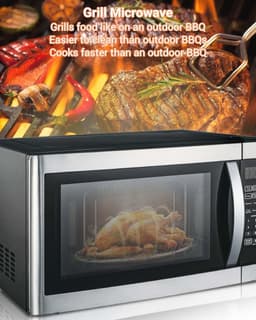 Grote Magnetron met Grill - 42 Liter Zetel met 1100W en 1400W, 11 Vermogensstanden en Automatische Menu's — thumbnail 4