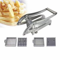 Frietsnijder van roestvrij staal - Groentesnijder (wortel en komkommer) en aardappelsnijder - Antislip zuignapvoet - Geschikt voor airfryers - Ideaal voor gebruik in de keuken — thumbnail 2
