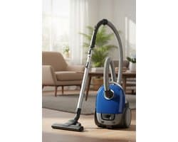 AirMax Pro XD3110 Compacte Stofzuiger met Zak – 900W – 99,9% Stofopname – Allergy Filter (ECARF) – TriActive Mondstuk – Ultra Compact & Stil – Blauw