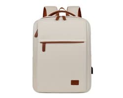 Rugzak voor heren - 19 liter - laptop, zakelijk, duurzame tas, werk, vrije tijd, waterdicht, reizen, mannen en vrouwen, school, studenten, dames, voor in de stad, computertas - Beige