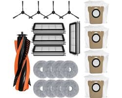 21 stuks - vervangende onderdelen - geschikt voor JONR P20 PRO/T5 Pro robotstofzuiger - 1 hoofdborstel - 4 HEPA-filter - 8 dweil - 4 stofzak - 4 Zijborstel