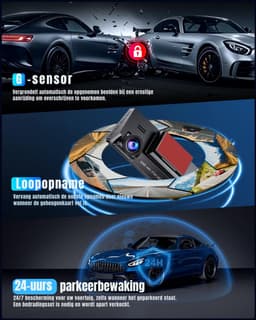 AMA® Dashcam Voor en Achter - Parkeermonitor - Dashcamera - Nachtzicht - 64GB SD-kaart — thumbnail 3