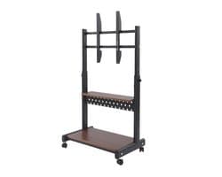 TV standaard verrijdbaar - TV voet op wielen - TV trolley - Voor 43-86 inch televisies - Verstelbare hoogte met universeel geperforeerd paneel - Zwart