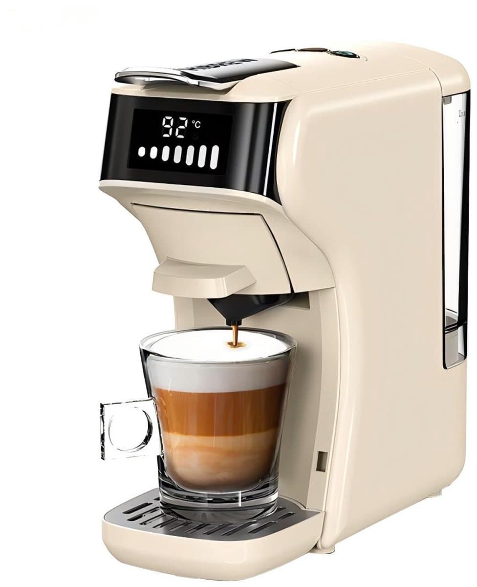 HiBREW H1B 6-in-1 Pods Koffiezetapparaat- Waterreservoir van 600 ml - Extractie met een druk van 20 Bar - Koude/Warme modus - LED-indicator - Beige — afbeelding 1