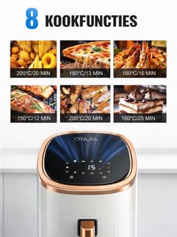 Lunekiss multifunctionele luchtfriteuse 6L – 1800W – digitaal display – kijkvenster – 8 programma’s – airfryer — thumbnail 7