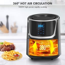 Grote Airfryer met Digitale LED Touch Screen - Gezond Frituren en Koken (5.5 Liter) — thumbnail 5