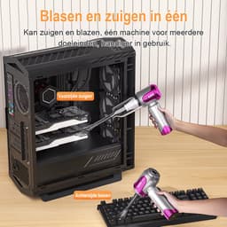 EAFC - Draadloze Mini Stofzuiger – Krachtige Handstofzuiger met USB Oplader en Opzetstukken – Voor Auto, Toetsenbord & Huishoudelijk Gebruik — thumbnail 3