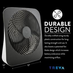 Draagbare Ventilator 10 Inch met Batterijvoeding en USB-poort — thumbnail 4