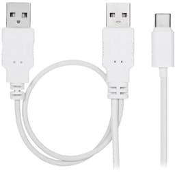 USB-C naar 2x USB-A Y-Kabel met Extra Stroomvoorziening voor Externe Harde Schijf en Mobiele Apparaten — thumbnail 1
