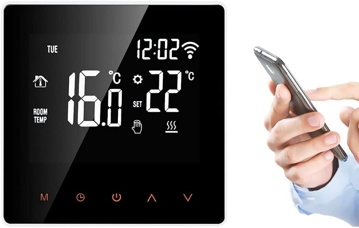 Slimme Programmeerbare Wifi Thermostaat met Touchscreen voor Vloerverwarming — afbeelding 1