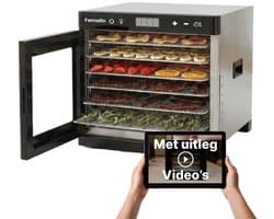 Fornello Voedseldroger - Inc. Uitlegvideo's - Droogkast - Droogmachine - Dehydrator - Droogoven