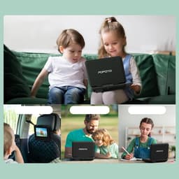 Draagbare DVD Speler Auto - 9,5" Draaibaar HD-Scherm - Draagbare DVD Speler - USB - 7.5 Inch Draaibaar HD Scherm - 4-6 Uur Speeltijd - Voor SD-kaart/USB/Sync TV - Zwart — thumbnail 3