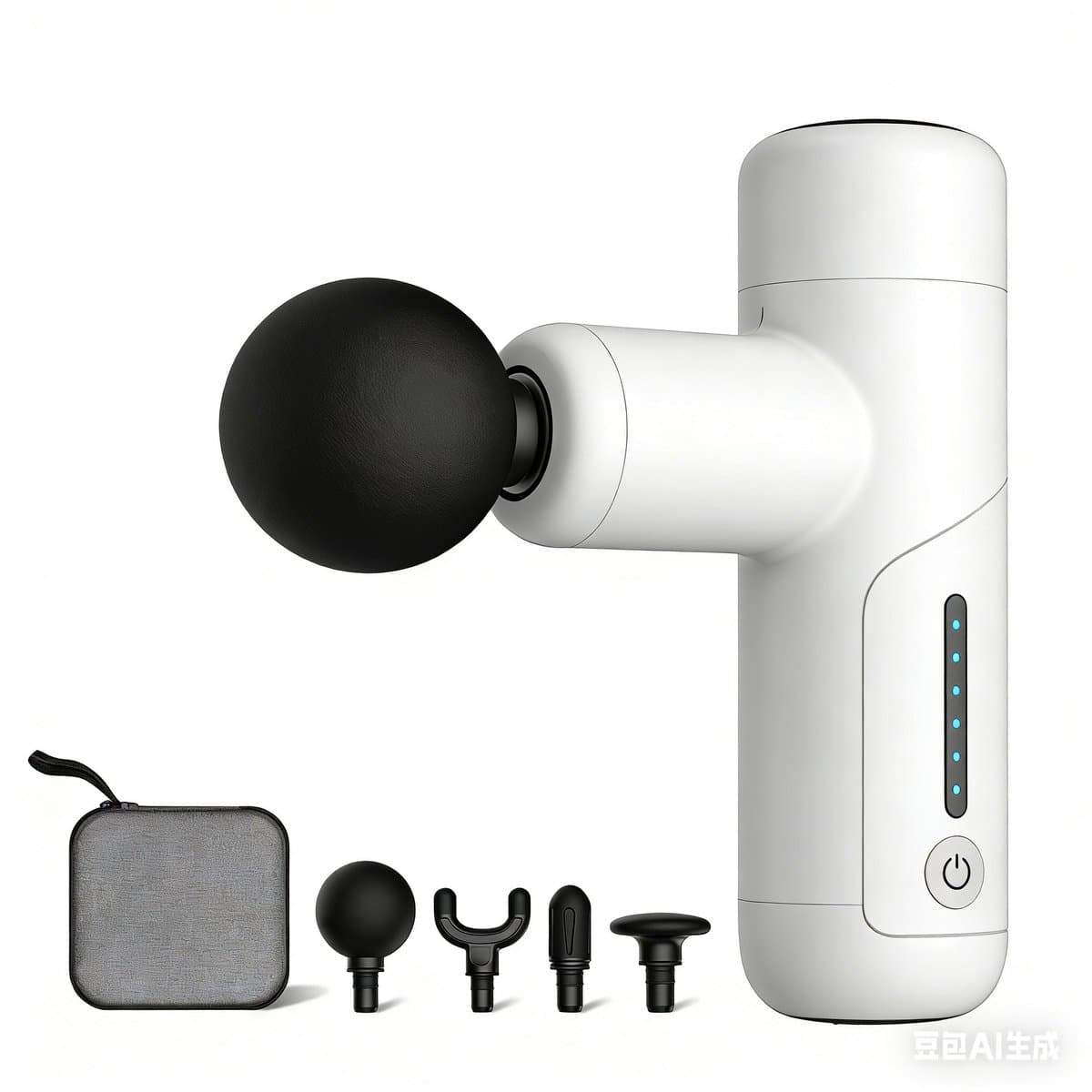 Kleine Massagepistool (Telefoongrootte) - 6mm Diepe Massage | 6 Versnellingen | 4 Massagekoppen | Type-C Opladen—Wit — afbeelding 1