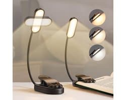 Oplaadbare Leeslamp USB C, Set van 2 Stuks met Warm, Neutraal en Koud Wit Licht