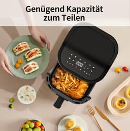 Compacte Airfryer met 10 Programma's - 4.5 Liter en 1500W Vermogen — thumbnail 4