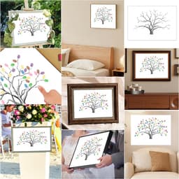 Vingerafdrukboom Canvas voor Bruiloft, Verjaardag of Feest - Uniek Gastenboek DIY Aandenken 30x40 cm — thumbnail 5
