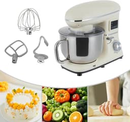 Krachtige Keukenmachine 1500W met Grote RVS Kom (6.2L) - Kneed-, Mix- en Roerfunctie met LCD — thumbnail 4