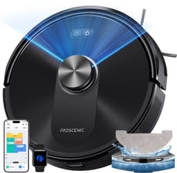 Proscenic Q10 robotstofzuiger combineert stofzuigen en dweilen in één apparaat: 8000 Pa zuigkracht, 200 minuten/230 m² accuduur, LiDAR, obstakeldetectie, bedienbaar via Alexa, Siri en Apple Watch, geschikt voor harde vloeren en tapijten. — thumbnail 1