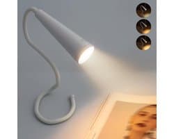 Oplaadbare Nekleeslamp met 3 Kleuren & Dimbaar Licht - Flexibele LED Boeklamp voor Lezen, Breien en Reizen