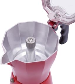 Elektrische Koffiezetter - Espressomachine Moka - Snel Koffie Maken - Voor 6 Kopjes - 300 ml Capaciteit - Rood — thumbnail 4