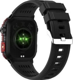 Knobbout Outdoor Smartwatch 2.01”Scherm Extra Groot Scherm– Militair Standaard Schok & Krasbestendig - Zaklamp + SOS - Kompas & Hoogtemeter - GezondheidsmonitorBluetooth Bellen - AI Spraakassistent - 600mAh -IP68 -zwart staal+ siliconen horlogeban — thumbnail 3