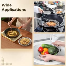 Airfryer Mandje - Set van 2 - 26cm - Oliefilterbak - Bakplaat - Voor Heteluchtoven Luchtfriteuse - Roestvrijstalen Filtergereedschap - Bakplaat Opvangbak — thumbnail 2