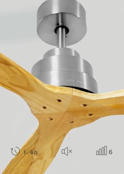 Stille DC Plafondventilator met Natuurlijke Houten Bladen, Timer en Wifi Functie — thumbnail 5