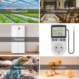 Digitaal Thermostaat Stopcontact met Temperatuurregeling en Timer voor Verwarming en Koeling — thumbnail 3