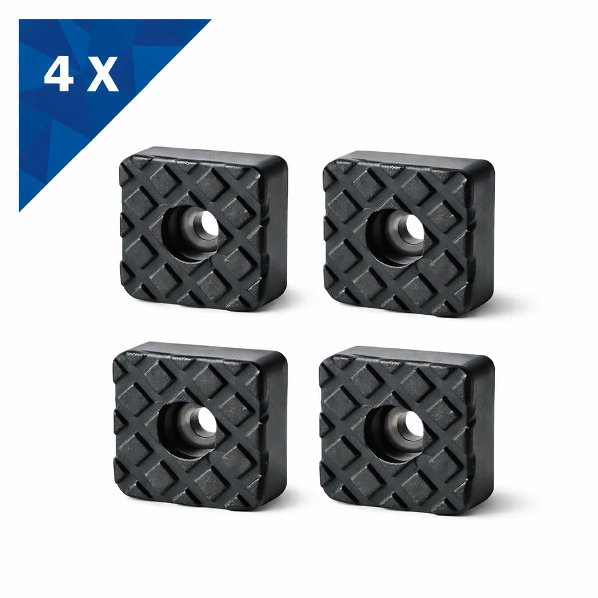FSW-Products - 4 Stuks - Rubberen Voetjes - Onderzetters - Vierkant - Rubber Dopje - Meubelonderzetter - Meubelverhogers - Trillingsdemper - Anti Slip - 22x22x9 mm — afbeelding 1